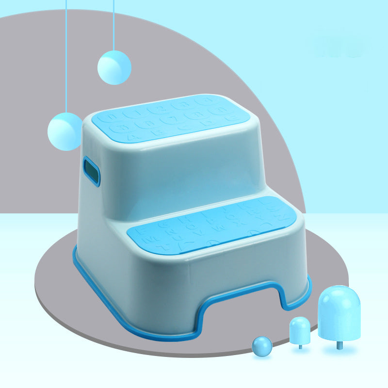 Contemporary Creative Kids TPE PP Rectangular Letter Portable Footstool 2-Tier For Bathroom