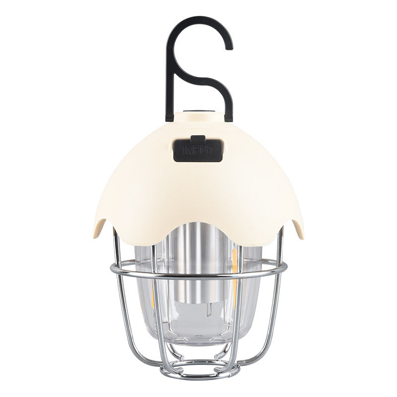 Contemporary Retro Rechargeable Plastic Metal Pinecone Eggshell Portable Camping LED Outdoor Light For Outdoor Patio