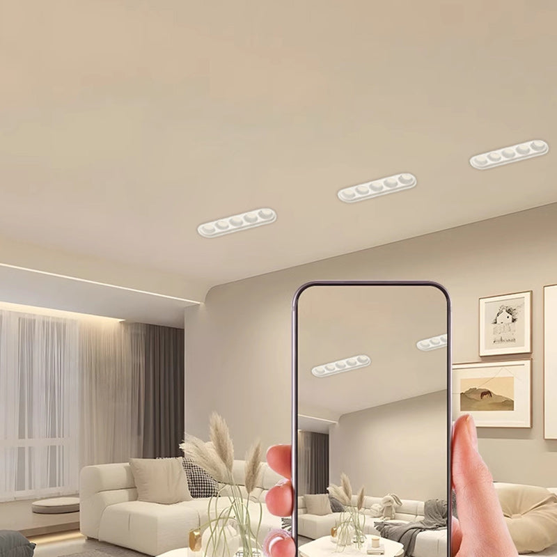モダンでミニマリストなアルミラインオーバル埋め込み式LEDフラッシュマウントシーリングライト、リビングルーム用スポットライト