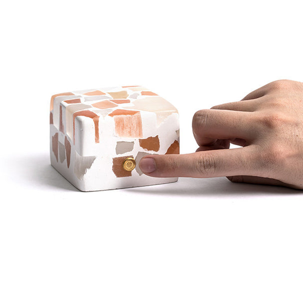 Contemporary Creative Rechargeable Natural Ore Plaster Cube Broken LED Table Lamp Night Light For Bedside