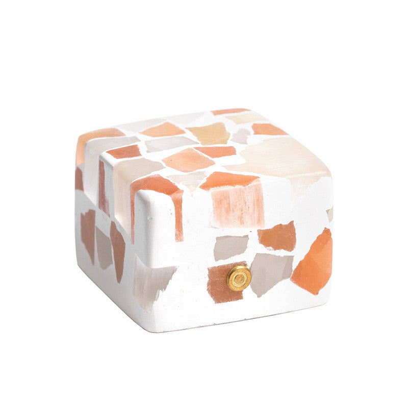 Contemporary Creative Rechargeable Natural Ore Plaster Cube Broken LED Table Lamp Night Light For Bedside
