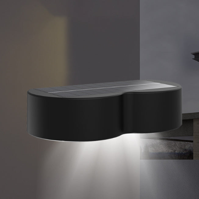 Modern Simplicity Solar Waterproof ABS PS Telescope Round LED Wall Sconce Lamp For Outdoor Patio