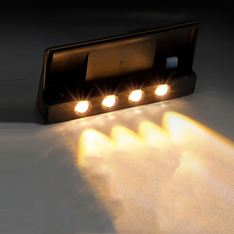 Modern Simplicity Solar Waterproof ABS PC Rectangular Focused Beam LED Wall Sconce Lamp For Outdoor Patio