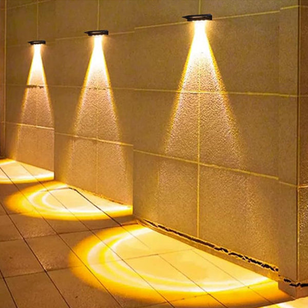 Modern Simplicity Solar Waterproof ABS PC Rectangular Focused Beam LED Wall Sconce Lamp For Outdoor Patio