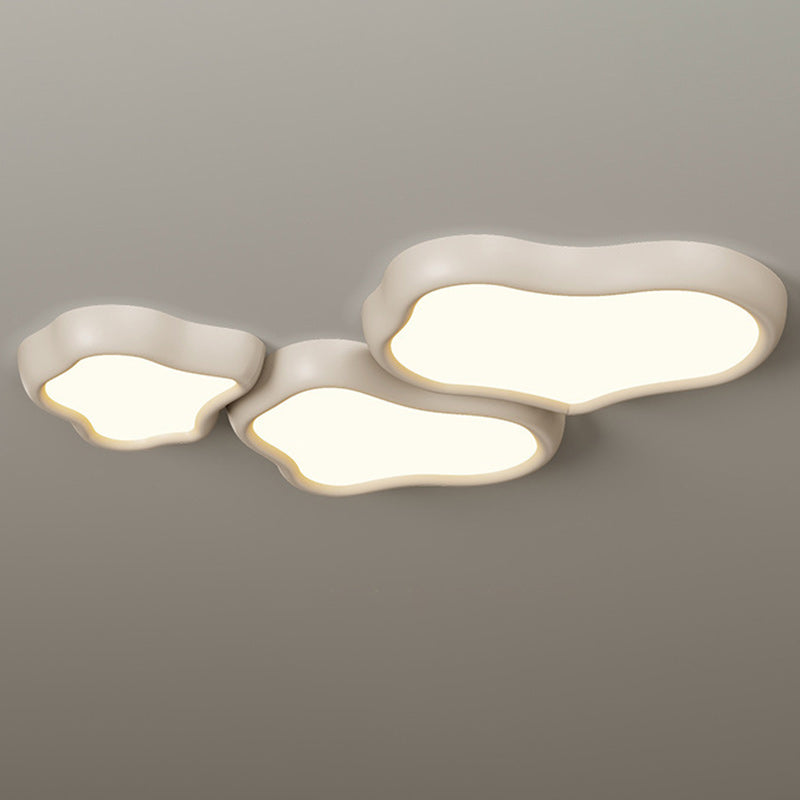 Contemporary Nordic Iron Resin Acrylic Cloud Round Square LED Flush Mount Ceiling Light For Living Room