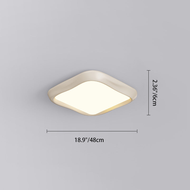 Contemporary Nordic Iron Resin Acrylic Cloud Round Square LED Flush Mount Ceiling Light For Living Room