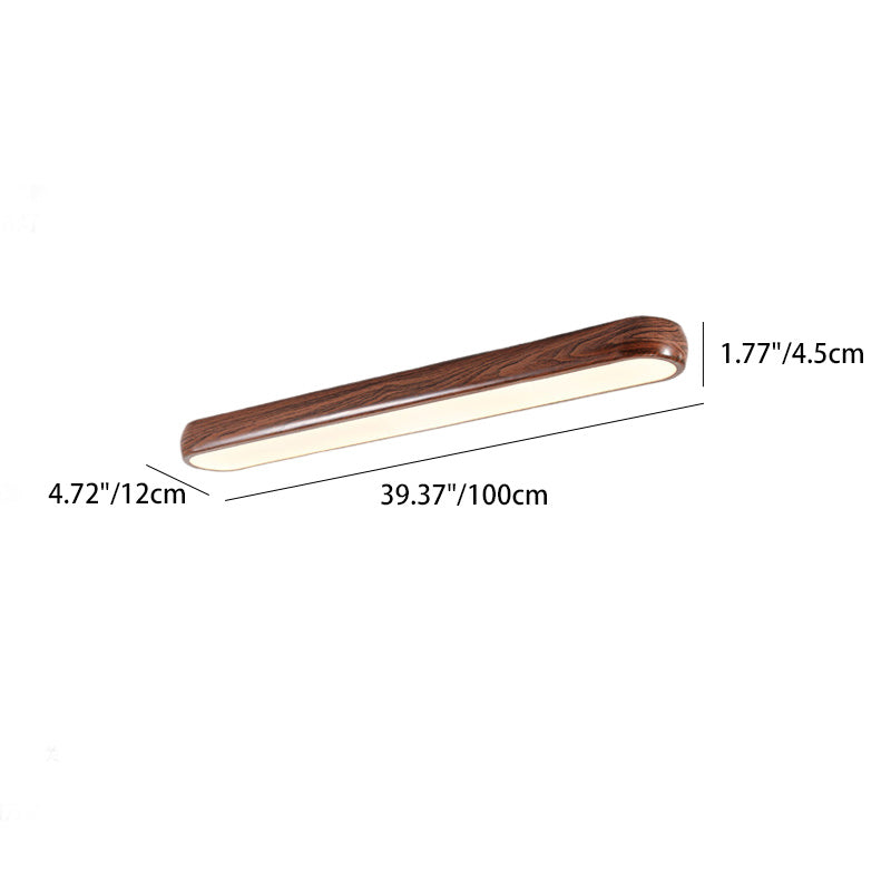 Contemporary Retro Iron PVC Strip Oval LED Flush Mount Ceiling Light For Hallway