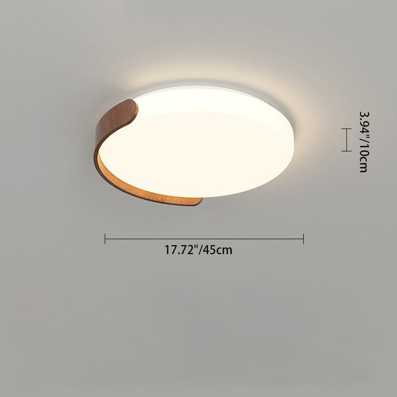 Contemporary Retro Iron & ABS Round LED Flush Mount Ceiling Light For Living Room & Bedroom