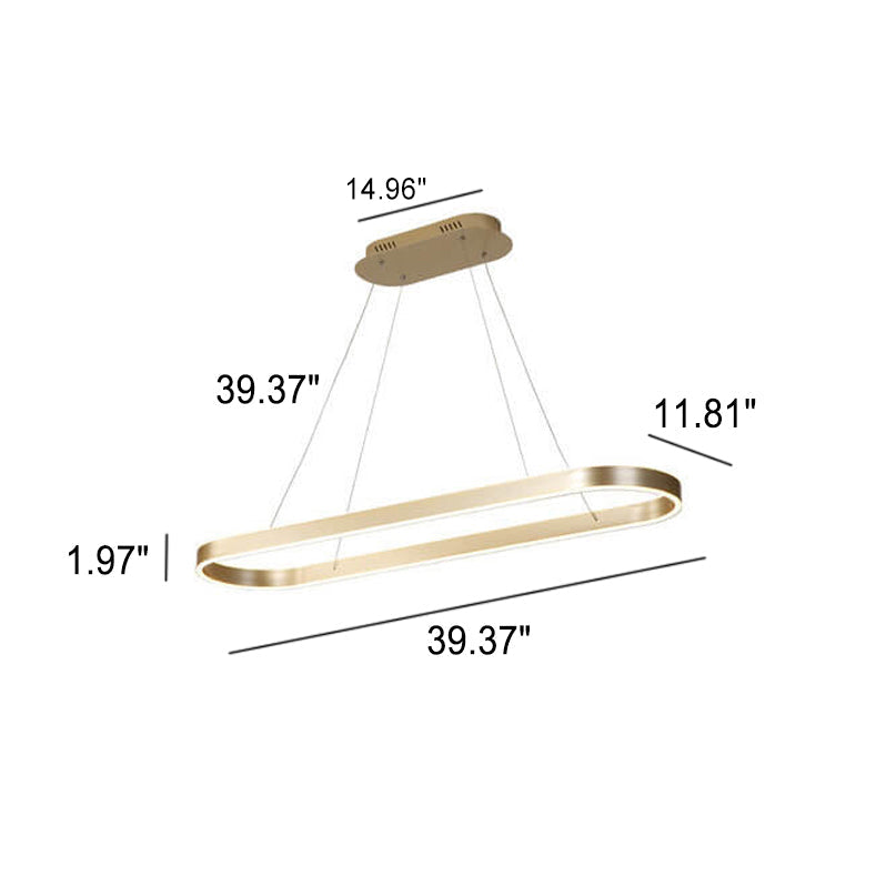 Modern Minimalist Light Luxury Oval Aluminum LED Chandelier