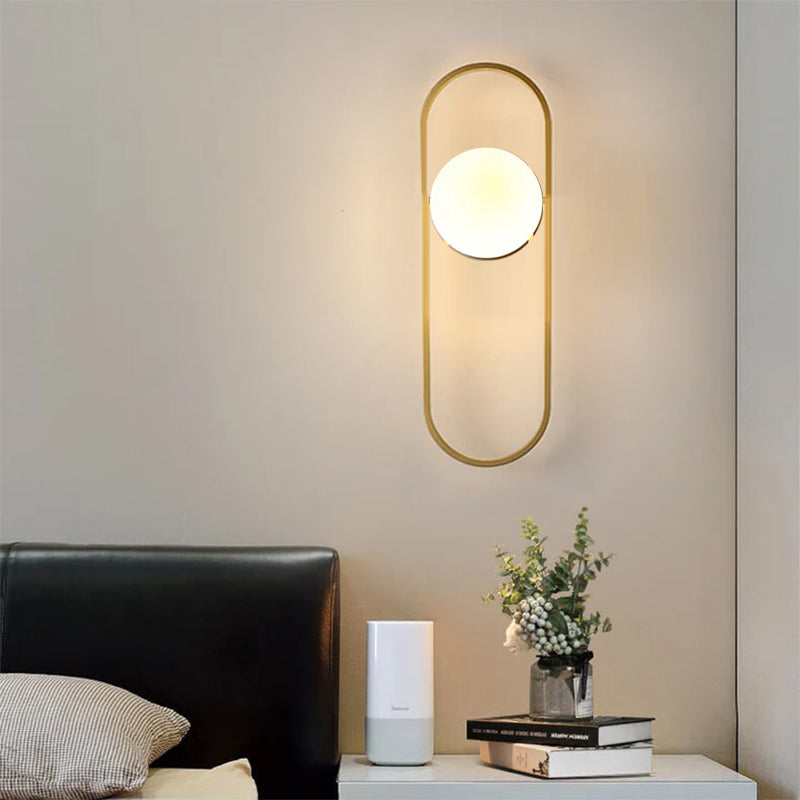 Modern Light Luxury Round Iron Glass 1-Light Wall Sconce Lamp