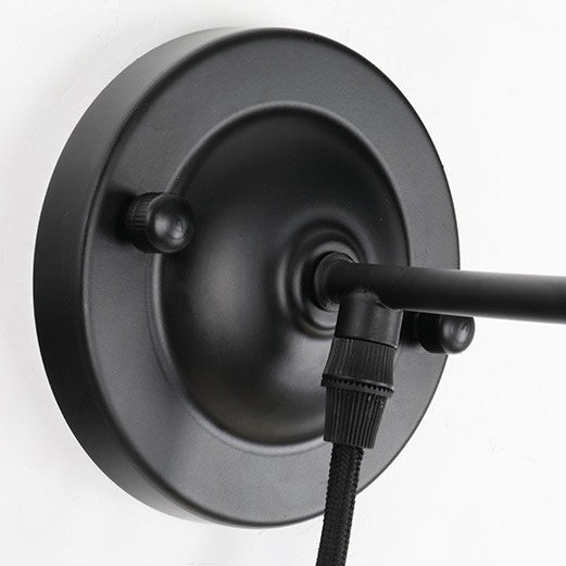Retro Industrial Wrought Iron 1-Light Pulley Wall Sconce Lamp