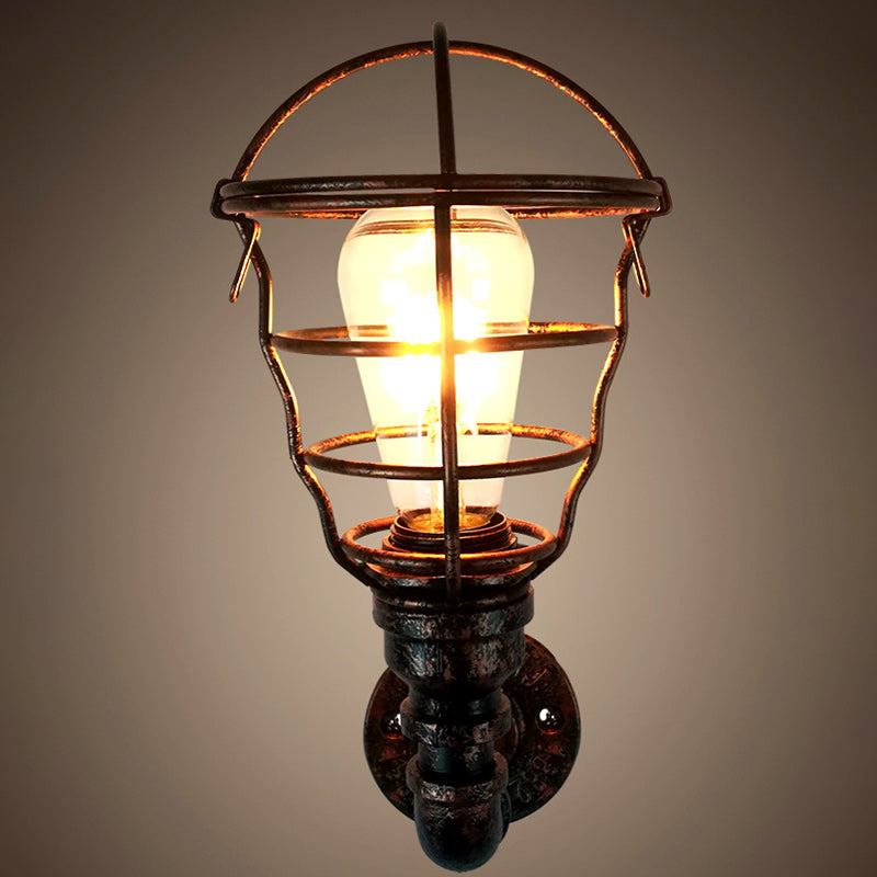 Contemporary Industrial Iron European Retro Water Pipe 1-Light Wall Sconce Lamp