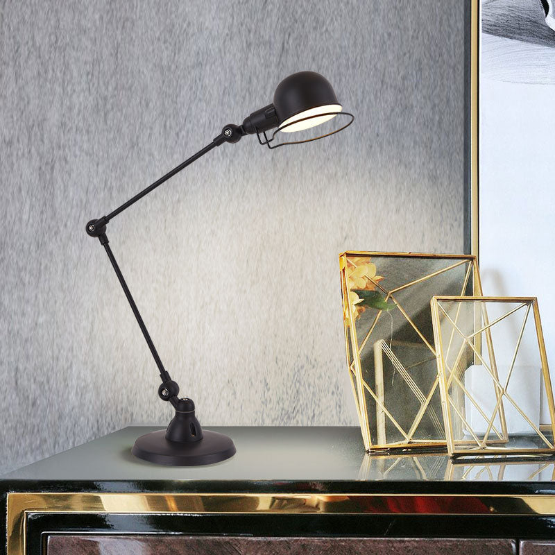 Vintage Industrial Iron Mechanical Long Arm 1-Light Table Lamp