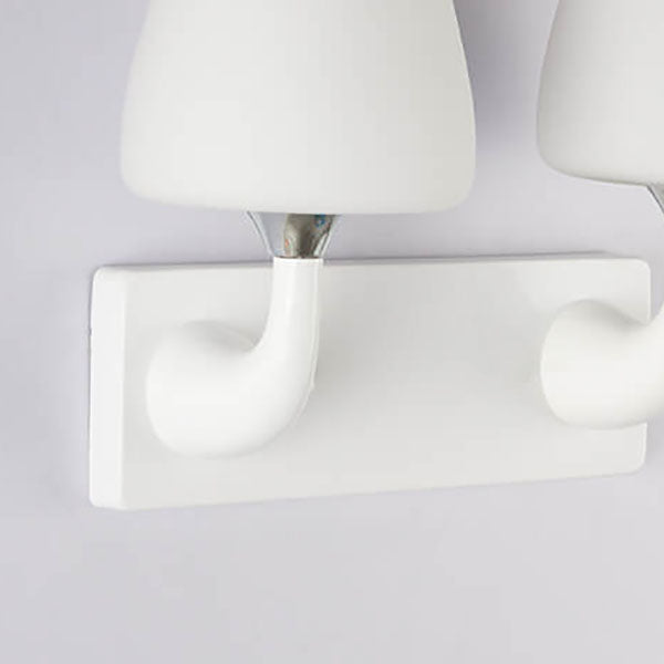 Nordic Minimalist White Iron Glass Cup Shade 1/2 Light Wall Sconce Lamp