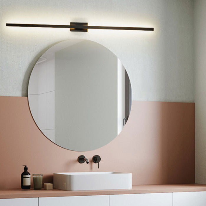 Modern Minimalist Long Strip Square Pole Aluminum Iron LED Vanity Light Mirror Front Wall Sconce Lamp For Living Room
