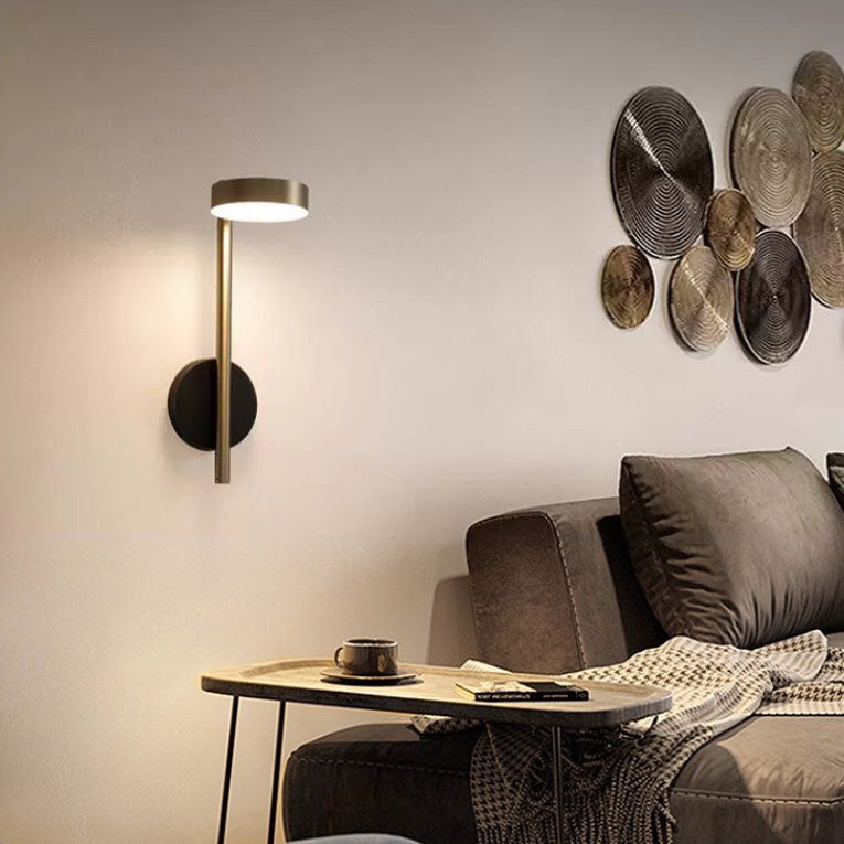 リビングルーム用、現代的で豪華な回転式ロングシリンダーラウンドアルミLEDウォールスコンスランプ