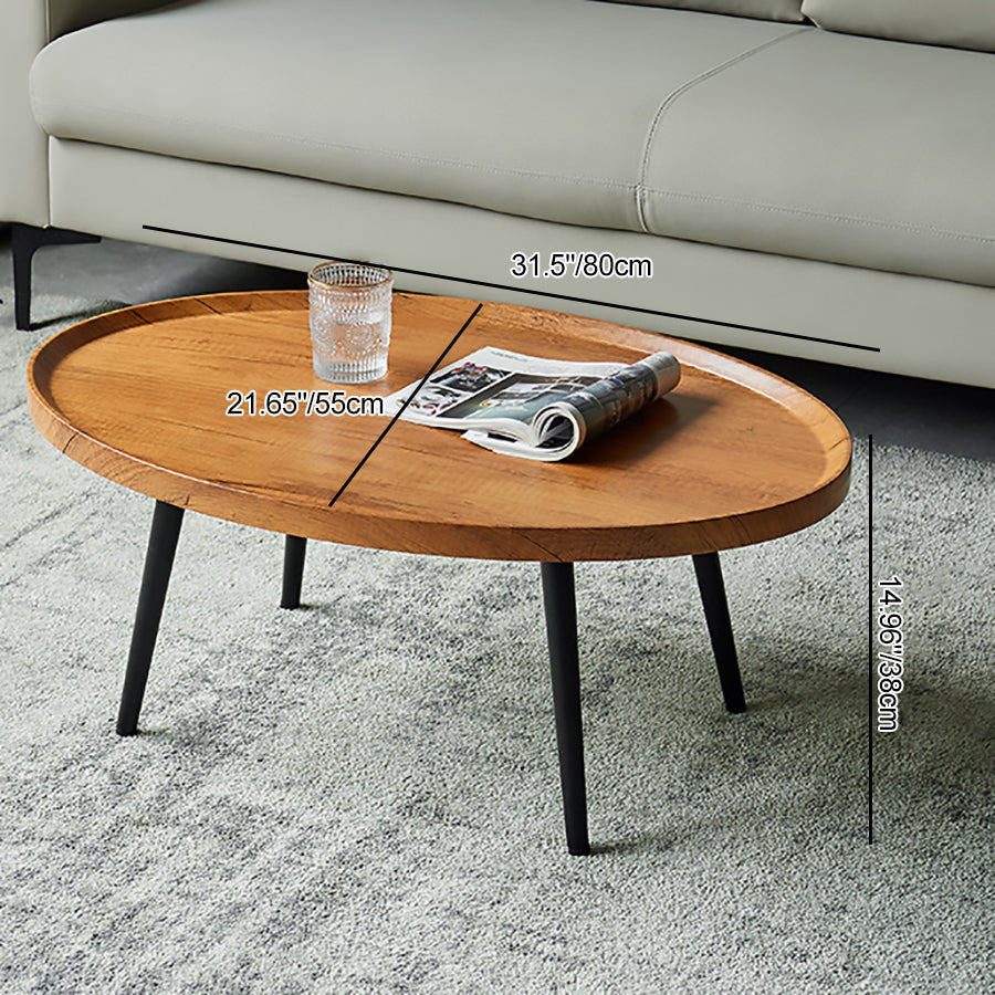 Modern Minimalist Medium-Density Fiberboard & Metal Round Coffee Table For Bedroom & Living Room
