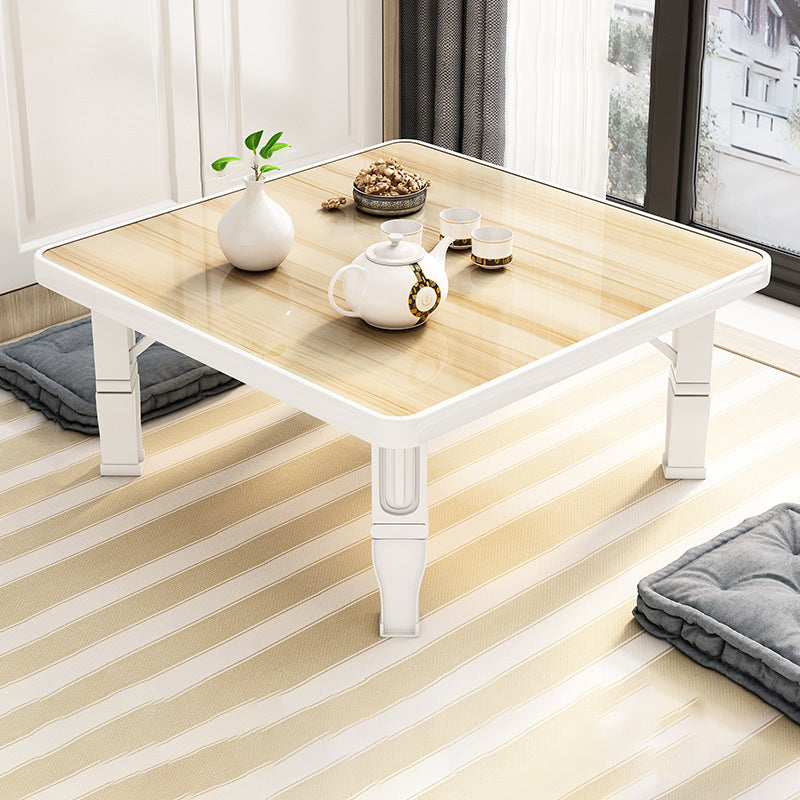 Modern Minimalist Fiberboard PP Square Rectangular Foldable Low Coffee Table For Bedroom Or Window Seating