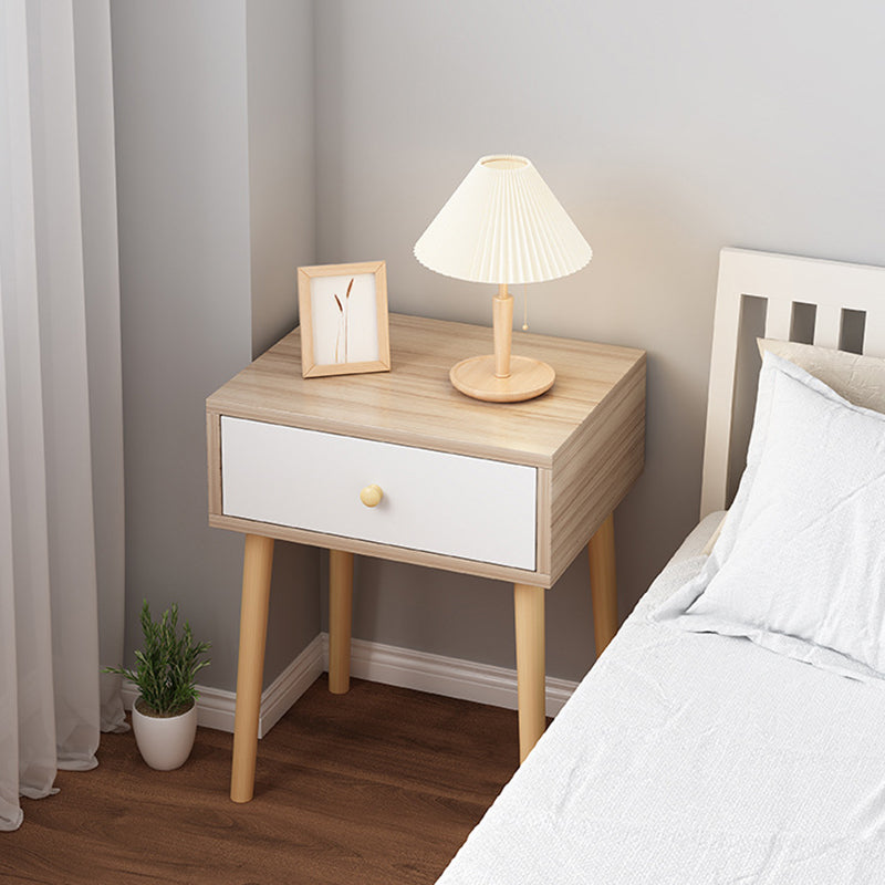 Modern Minimalist Rectangular Density Panel Nightstand For Bedroom
