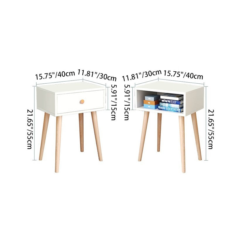 Modern Minimalist Rectangular Density Panel Nightstand For Bedroom