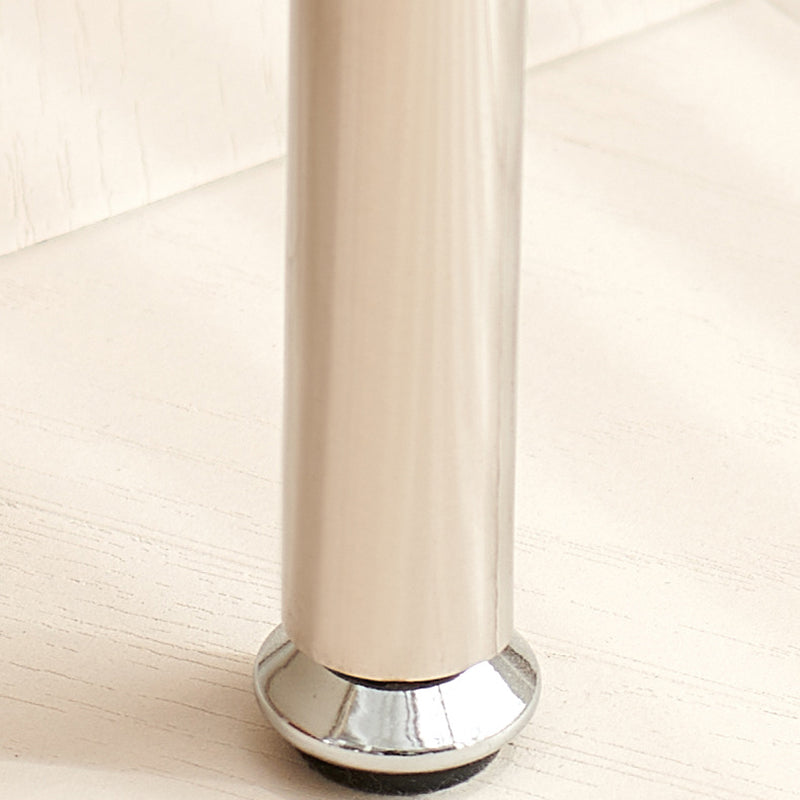 Contemporary Nordic Rectangular Wood Plate Stainless Steel Nightstand 1-Cabinet For Bedroom