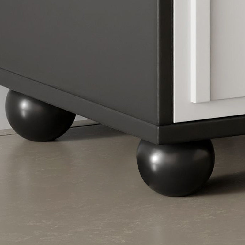 現代的なスカンジナビアのスクエア型無垢材多層ボードMDFナイトスタンド 寝室用 2段引き出し