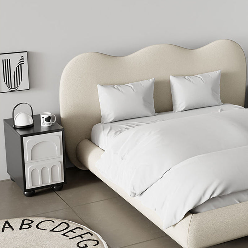 現代的なスカンジナビアのスクエア型無垢材多層ボードMDFナイトスタンド 寝室用 2段引き出し