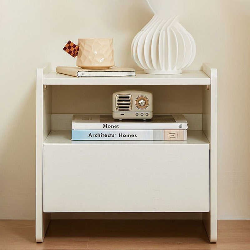 Contemporary Scandinavian Rectangular Particle Board Nightstand 1-Drawer For Bedroom