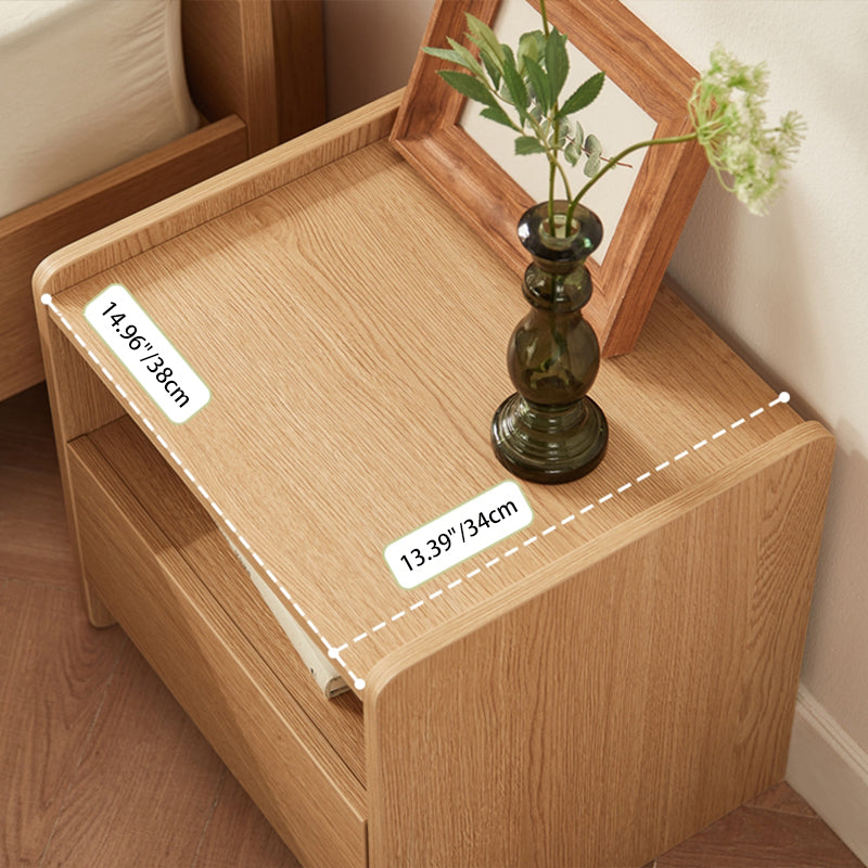 Contemporary Scandinavian Rectangular Particle Board Nightstand 1-Drawer For Bedroom