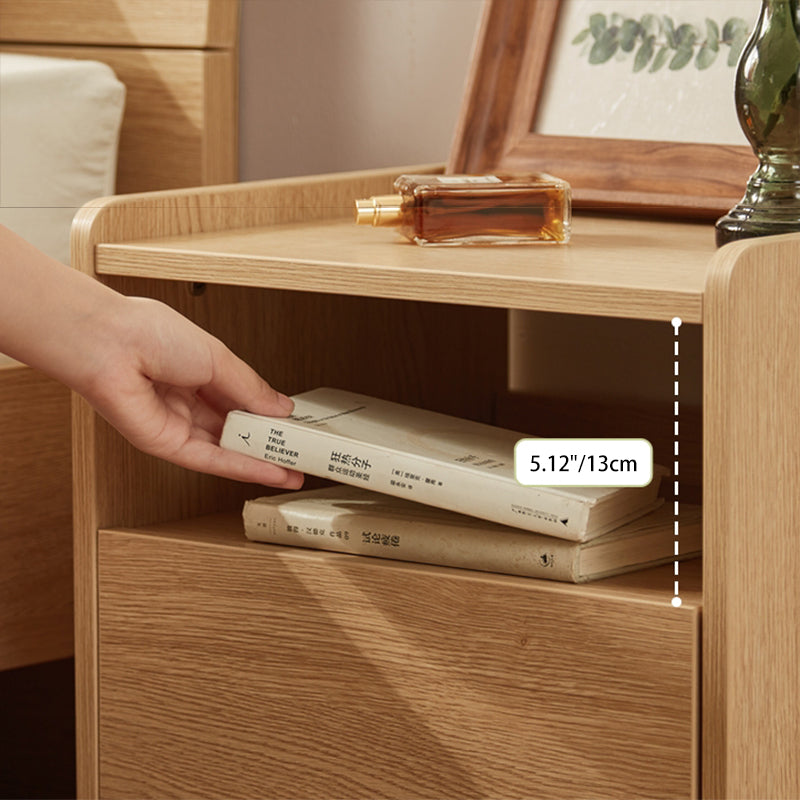 Contemporary Scandinavian Rectangular Particle Board Nightstand 1-Drawer For Bedroom