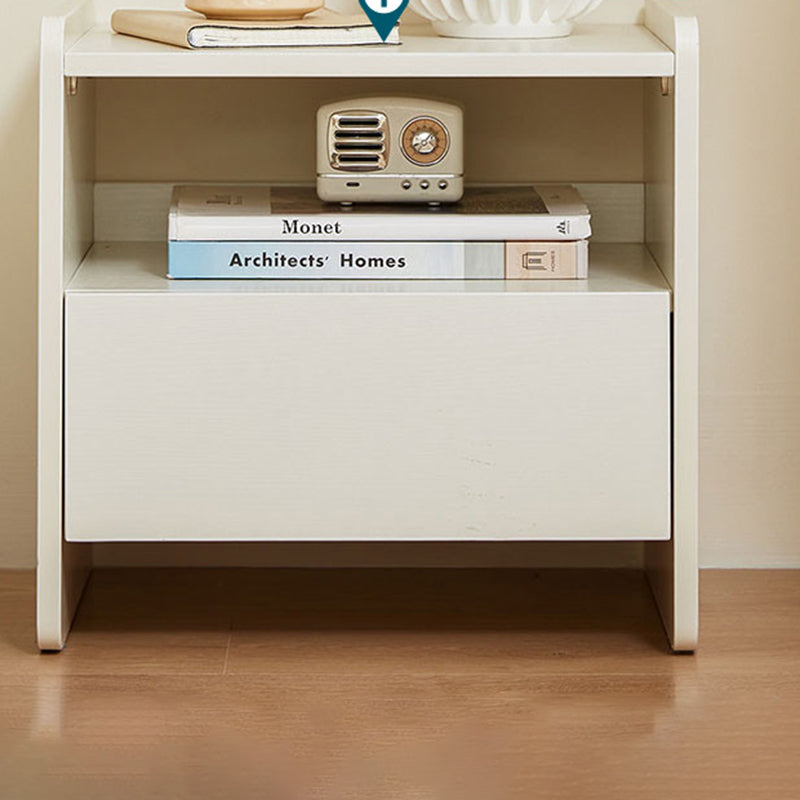 Contemporary Scandinavian Rectangular Particle Board Nightstand 1-Drawer For Bedroom