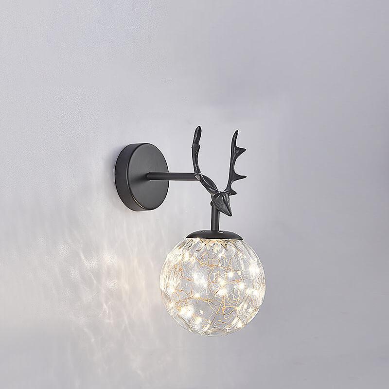 Modern Antler Glass Ball LED Wall Sconce Lamps
