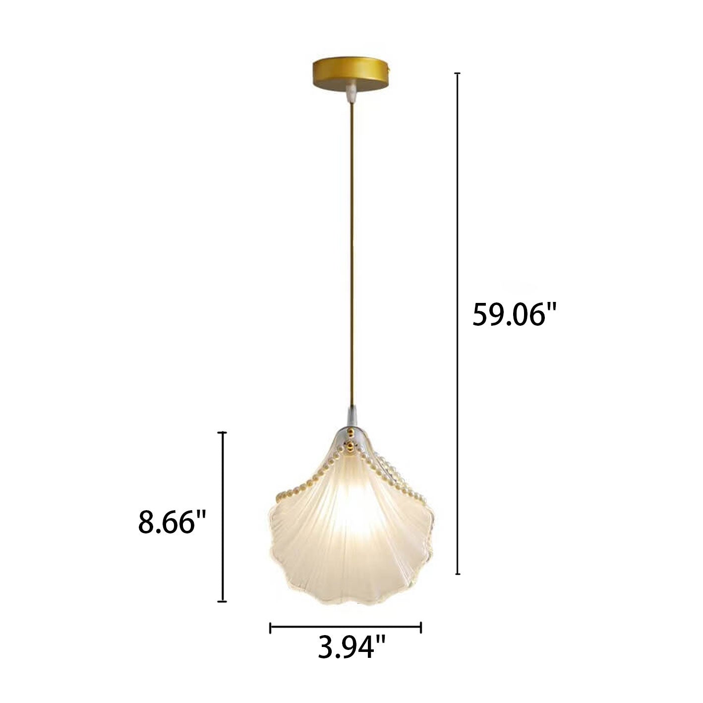 مصباح معلق فاخر من لؤلؤة صدفية من Creative Light مزود بمصباح واحد