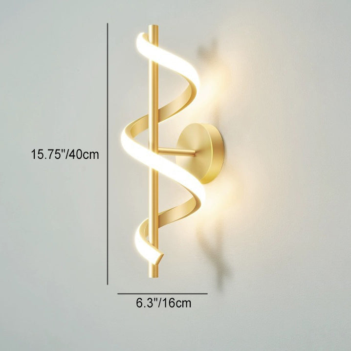 مصباح حائط LED من الألومنيوم والسيليكون بتصميم حلزوني عصري بسيط لغرفة المعيشة