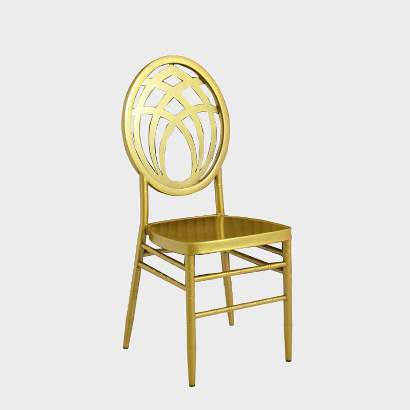 Modern Luxury Full Stainless Steel Dining Chair Backrest Armless For Dining Room