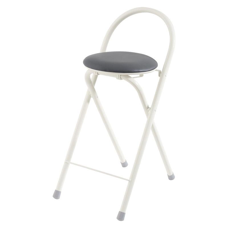 Modern Simplicity PU Iron Foldable Bar Stool Backrest Armless For Dining Room