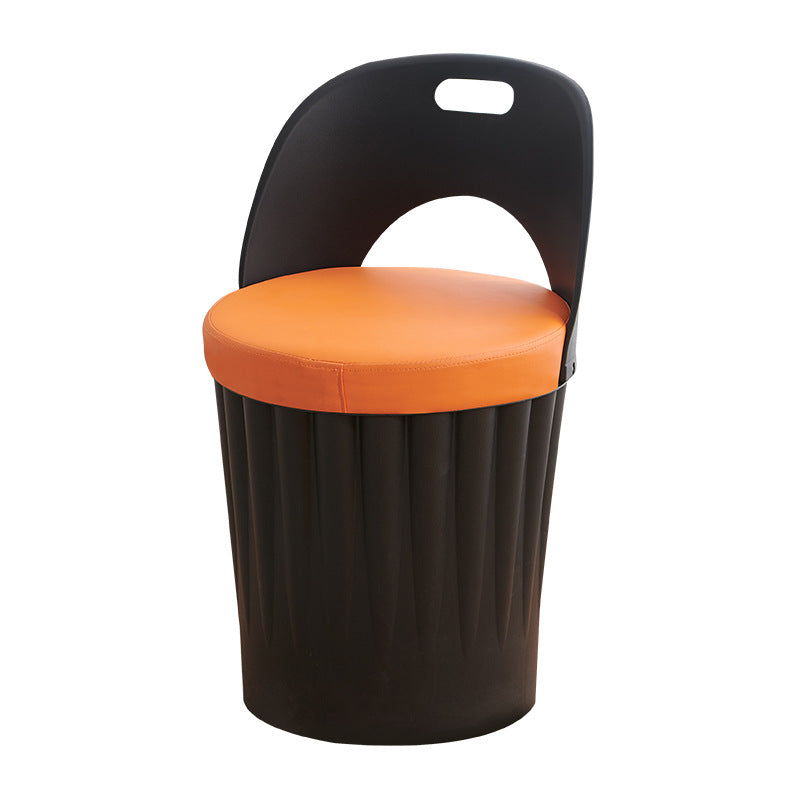 Contemporary Creative Bucket Storage PP PU Dining Chair Backrest Armless For Dining Room