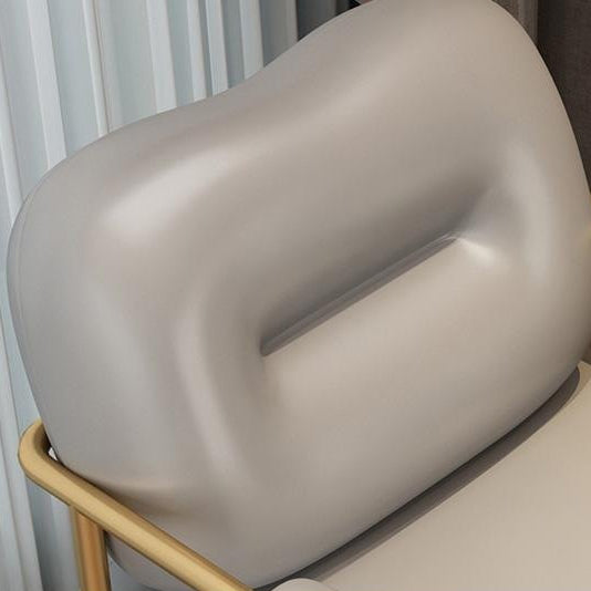Contemporary Nordic Square Iron Leather Sponge Accent Chair Backrest Armrest For Bedroom