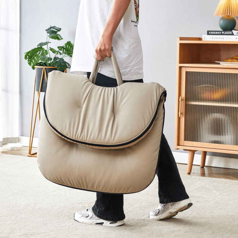 Contemporary Nordic Square Foldable Leather Iron Doll Cotton Sponge Sofa Backrest Armless For Bedroom