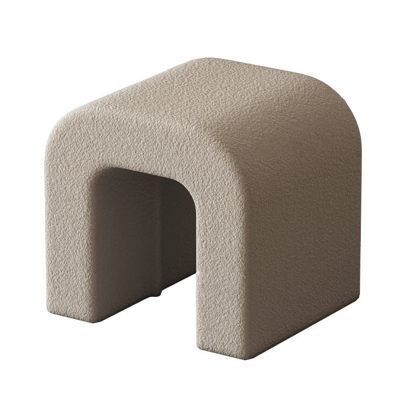 Contemporary Scandinavian Geometry Lambswool Vanity Stool Backless Armless For Bedroom