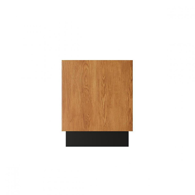 Contemporary Retro Square Water Ripples Pine Hardware Nightstand 2 - Drawer For Bedroom