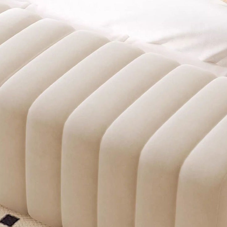 Contemporary Nordic Wood And Velvet Rectangular Bench Chair For Entryway Bedroom Living Room