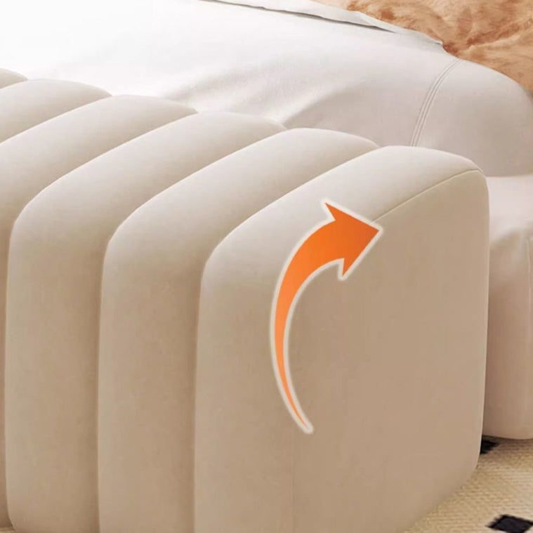 Contemporary Nordic Wood And Velvet Rectangular Bench Chair For Entryway Bedroom Living Room
