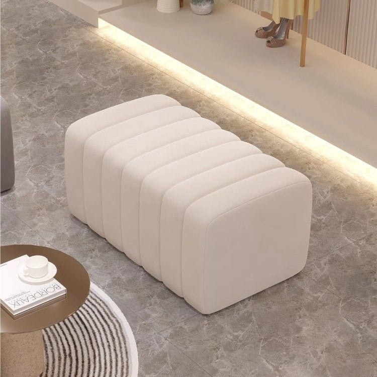 Contemporary Nordic Wood And Velvet Rectangular Bench Chair For Entryway Bedroom Living Room