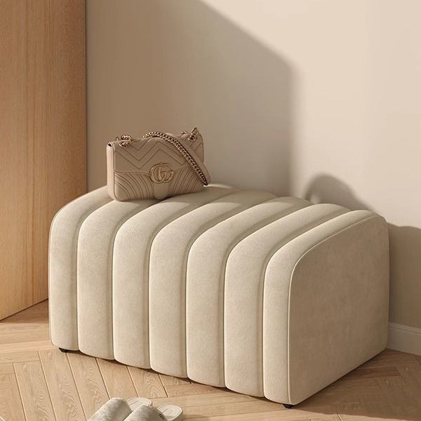 Contemporary Nordic Wood And Velvet Rectangular Bench Chair For Entryway Bedroom Living Room
