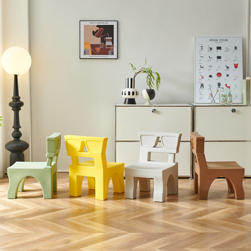 Contemporary Nordic Plastic Square Low Stool For Kids Bedroom & Living Room