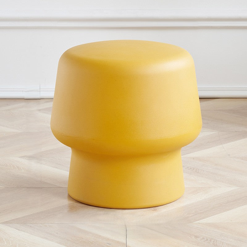 Contemporary Creative Plastic Mushroom Round Low Stool For Bedroom & Living Room Seating