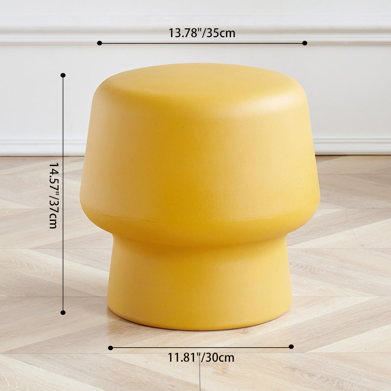 Contemporary Creative Plastic Mushroom Round Low Stool For Bedroom & Living Room Seating