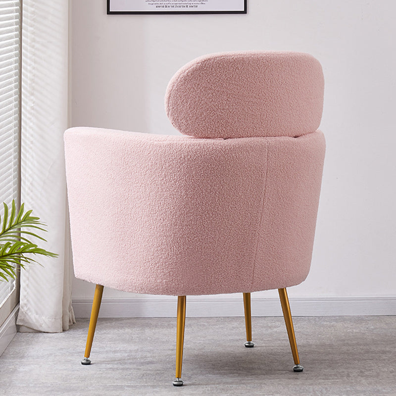 Contemporary Nordic Lambswool Curved Single Sofa With Ergonomic Design For Bedroom, Living Room
