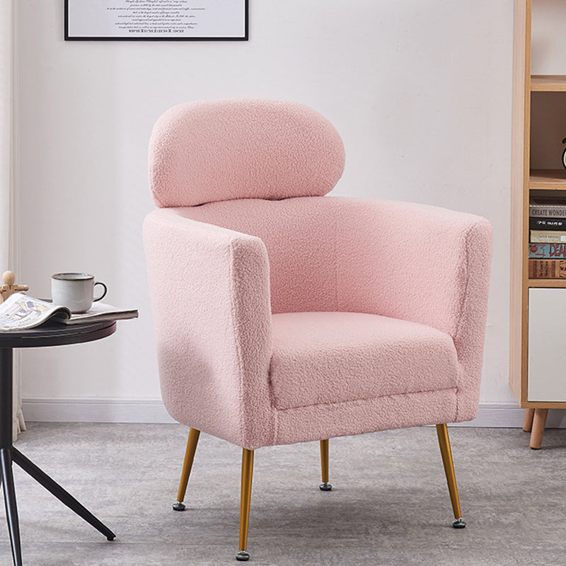 Contemporary Nordic Lambswool Curved Single Sofa With Ergonomic Design For Bedroom, Living Room